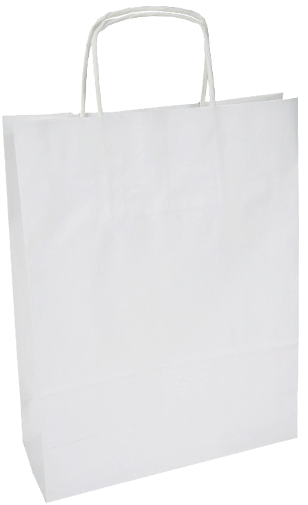 Carrier bag white with twisted handle 320x200x280mm